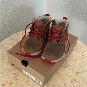 UGG Kids Brown Boots with Red Laces size 8 Toddler